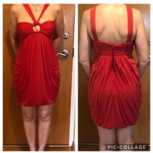 BCBGMaxAzria coral cut out bling sleeveless dress Sz S EUC